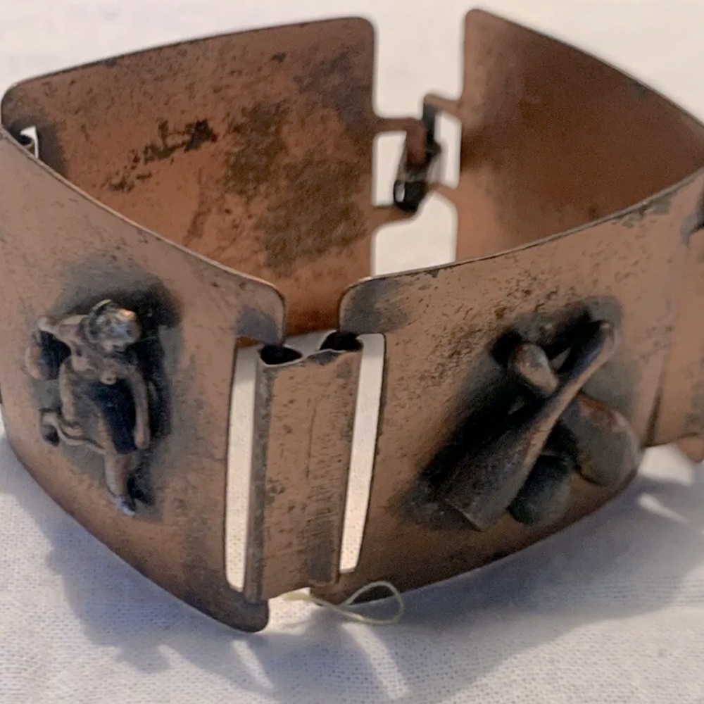 Vintage ladies copper bowling bracelet circa 1960